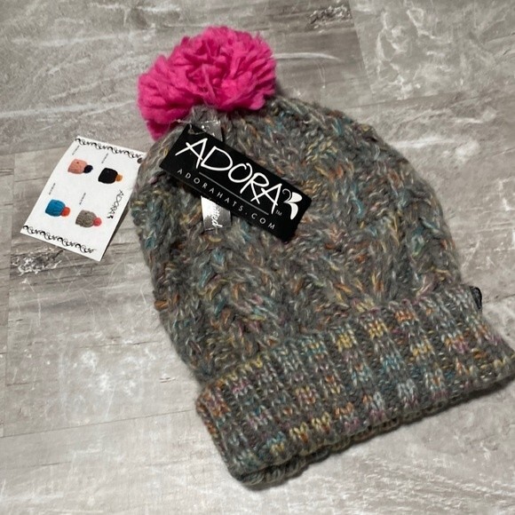 ADORA Multicolored Hand Knitted Beanie NWT - Picture 1 of 4